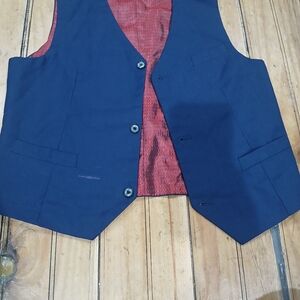 Navy BOYS SIZE 10/12 Vest with Red Satin Interior